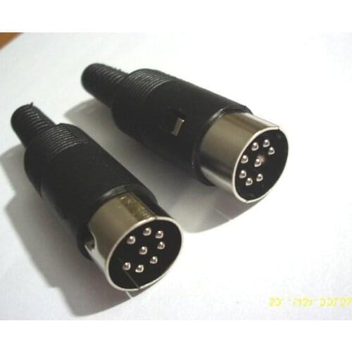 10 Pcs 8 Pin DIN Plug Connector with Plastic Handle New