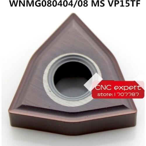 10PCS WNMG080404-MS VP15TF/WNMG080408-MS VP15TF. cutting blade, turning tip, Series Lathe Tool,suitable for MWLNR WWLNR