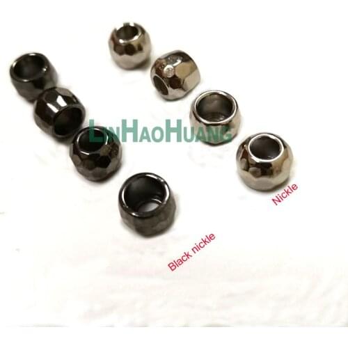 100pcs/lot 9mm Silver/black nickle Round Spacer Beads Smooth Ball End Seed Beads For Jewelry Making Diy Bracelet Necklace Jewel