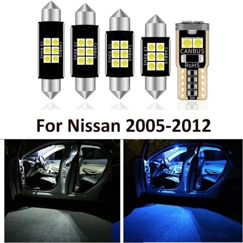 12x White Auto Car LED Light Bulbs Interior Kit For Nissan Pathfinder 2005-2012 12V Led Map Dome License Plate Lamp Car Styling