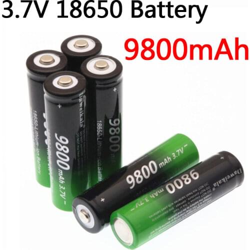 18650 Battery High Quality 9800mAh 3.7V 18650 Li-ion batteries Rechargeable Battery For Flashlight Torch + Free shipping