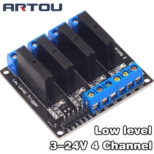 3-24V 4 Channel Solid State Relay Module Low Level Relay DC-DC PCB SSR AVR DSP for arduino Diy Kit