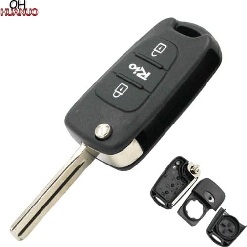 3 Button Replacement Shell Keyless Folding Remote Key Case Fob for Kia Rio