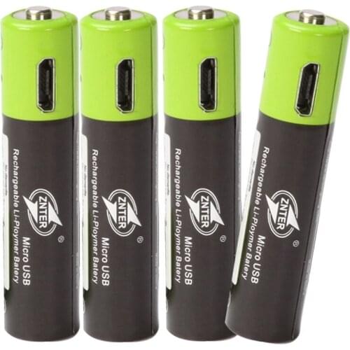 4pcs 1.5V AAA 3A Rechargeable Battery 600mAh USB Rechargeable Lithium Polymer Battery Quick Charging