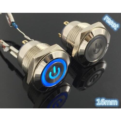 5 Pcs Angel Eye hot Car Auto Metal LED Power Push Button Switch reset Type On-off 3v 5v 6v 12v 24v 48v 110 220v 16mm Waterproof