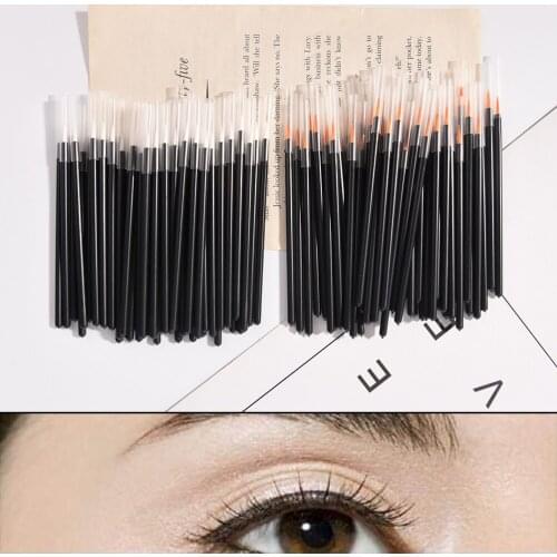 50PCS/pack Disposable Single Eyeliner Brush Eye Lip Makeup Micro One-Off Eye Liner Liquid Wand Applicator Cosmetic Brushes Tool
