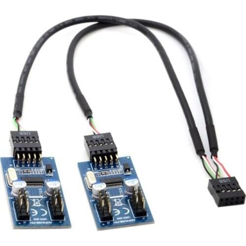 USB 2.0 9pin Header 1 to 2 / 4 Female Extension Cable HUB Connector Adapter Port Multilier PCB