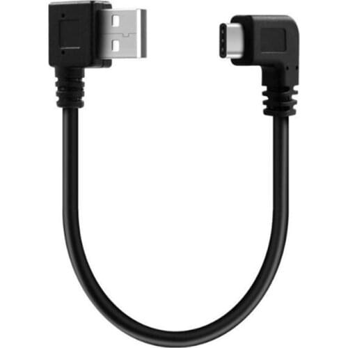90 Degree left & right angled USB3.1 Type-c male to USB2.0 Male 90 Degree angled 25cm Black color