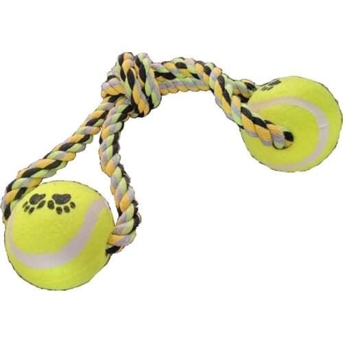 Antistress Pop Toys For Dog Eight-Character Double-Headed Tennis Dog Toys Interactive Training Cotton Rope Creative Bite Toys It