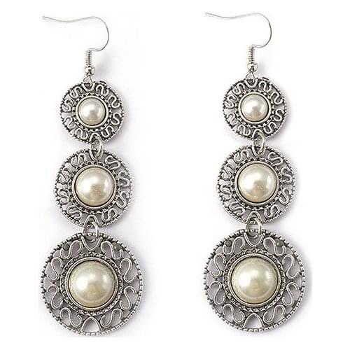 2019 Retro Vintage Geometric Pearl Long Dangle Earrings statement earrings indian Bijoux Jewelry Accessories Gift For Woman Girl