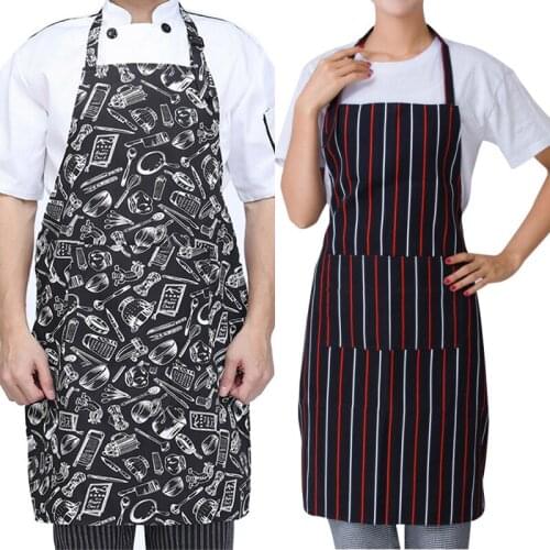 Men Women Cooking Kitchen Restaurant Chef Adjustable Bib Apron Dress with Pocket
