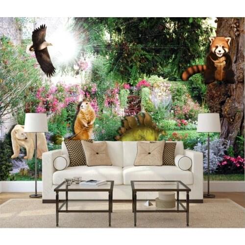 Custom photo wallpaper for walls 3d mural Modern beautiful forest animal murals 3D panoramic background wall paper home decor