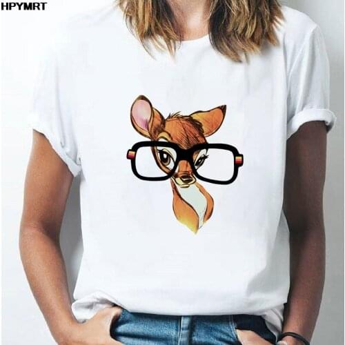 New Summer Women T-Shirts Cute giraffe Printed Kawaii Graphics Female T shirt Short Sleeve White T shirt for Lady Casual Top Tee