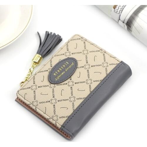 2021 Tassel Women Wallet Small Cute Wallet Women Short Leather Women Wallets Zipper Purses Portefeuille Female Purse Clutch
