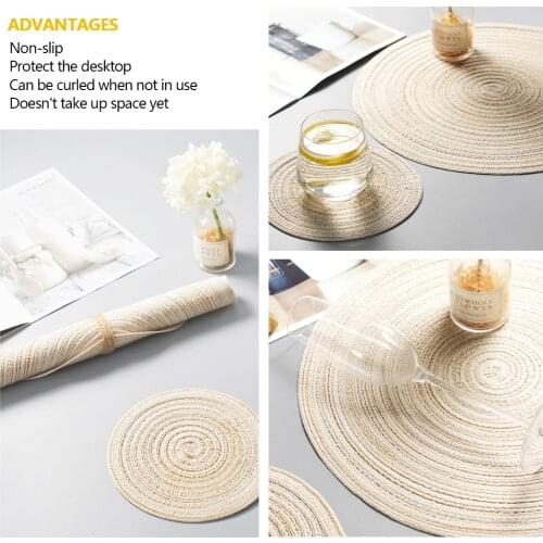 18/30cm Round Embroidery/Lace Table Placemat Nordic Style Non-slip placemat Heat Insulation FurnitureDecoration mat CoffeeCupMat