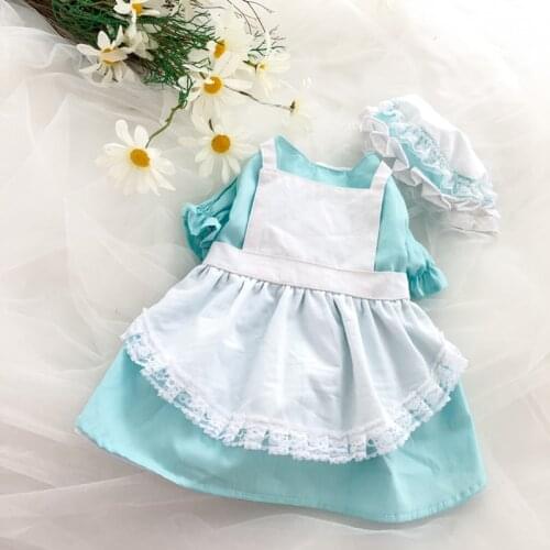 Summer New Pet Cute Maid Princess Skirt Lolita Flying Sleeve Dress Chihuahua Dog Clothes Poodle Pomeranian Bichon Cat Clothing