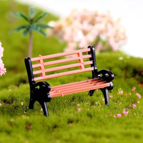 50%HOTCreative Mini Park Bench Model Miniature Landscape Garden Decorative Ornament
