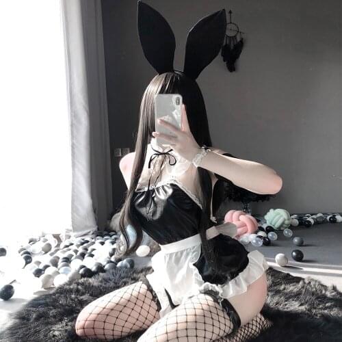 Cute Sexy Cosplay Bunny Girls Costumes Servant Maid Miniskirt Rabbit Ears Uniformfor Women Ladies
