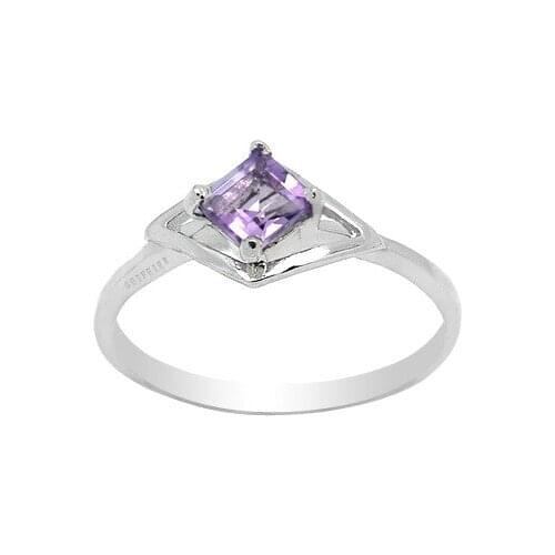 Fashion Silver Amethyst Ring for Daily Wear 4mm Natural Amethyst Silver Ring 925 Silver Amethyst Jewelry