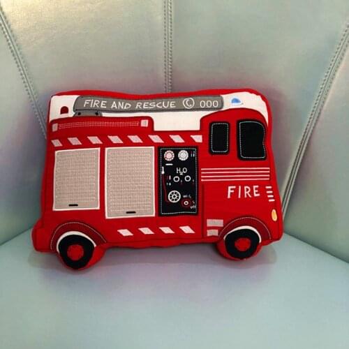 New Fire truck design cushion quality Embroidery children car cushions cotton boy backrest pillow stereo stuffed bed pillows