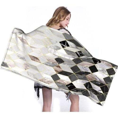 Marble Print Towel Beach Towel Quick Dry Towel For Outdoor Swimming Activities