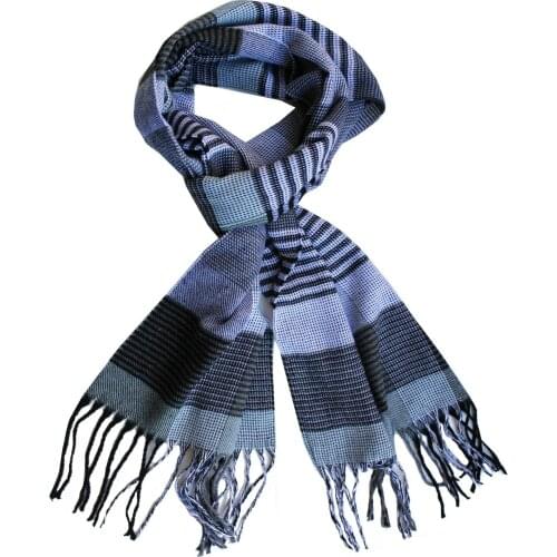 Mens Thin Lightweight Scarf Black Lines Scarf Striped Khaki