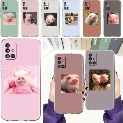 Soft Phone Case For Samsung Galaxy A51 A21s A71 A12 A31 A52 A41 A32 A02s A11 A72 A42 Clear Back Cover Funda MaiYaCa Little Pig