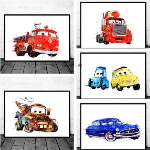 Disney Pixar Racing Full Square Round Diamond Painting Cartoon Childrens Diamond Embroidery Cross Stitch Kits Room Decor