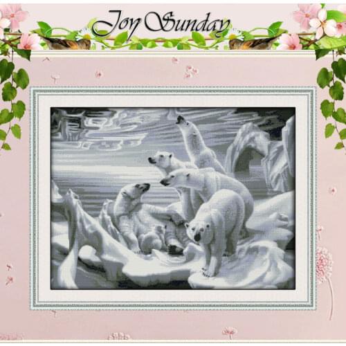 Polar Bear Homeland Patterns Counted Cross Stitch 11CT 14CT Cross Stitch Set Wholesale Cross-stitch Kits Embroidery Needlework