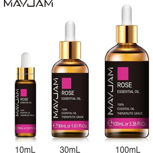 10ml 30ml 100ml with Dropper Rose Essential Oil Natural Plant Essential Oils for Diffuser Skin Care Massage Bath DIY Aroma Oil