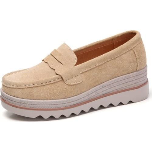 New Autumn Women Platform Shoes Leather Suede Casual Sneakers Chaussure Femme Tassel Fringe Loafers Moccasin Women Shoes XKD7102