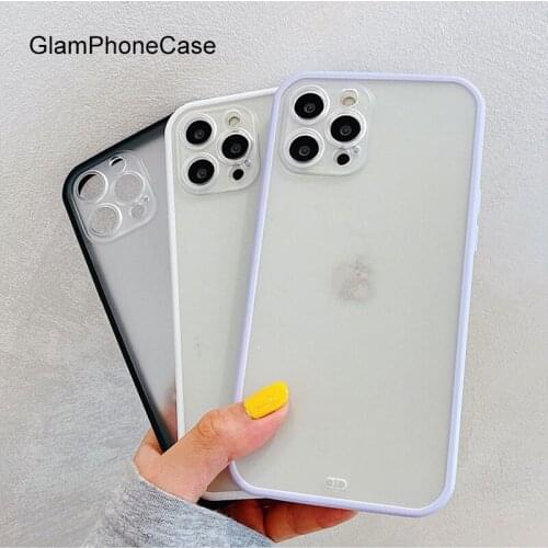 GlamPhoneCase Pure color and transparent Phone Case For iPhone12Pro/max 11Pro/Max XS Max XR Soft Silicone Cover For iPhone11 7 8