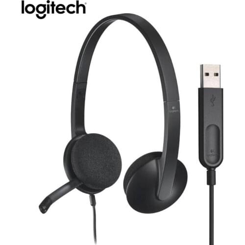 Original Logitech H340 wired mic headset with USB interface headphone for computer learning office headset