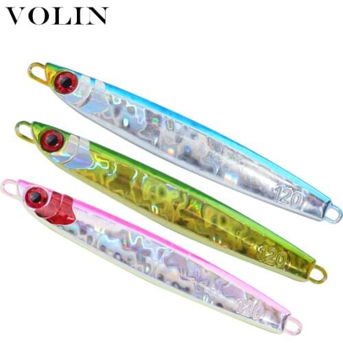 VOLIN 1pc NEW Ocean Fishing Slow Jig Lure 100g 120g 160g Metal Fishing Squid Jig Sea Lure Artificial Wobbler Bait