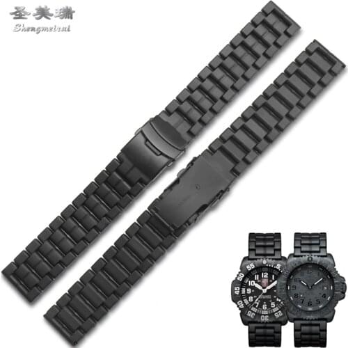 Shengmeirui 23MM Plastic Fiber Strap Waterproof Strap FOR Luminox Mens Military Watch 3051 3080 6402 Sports Waterproof Strap
