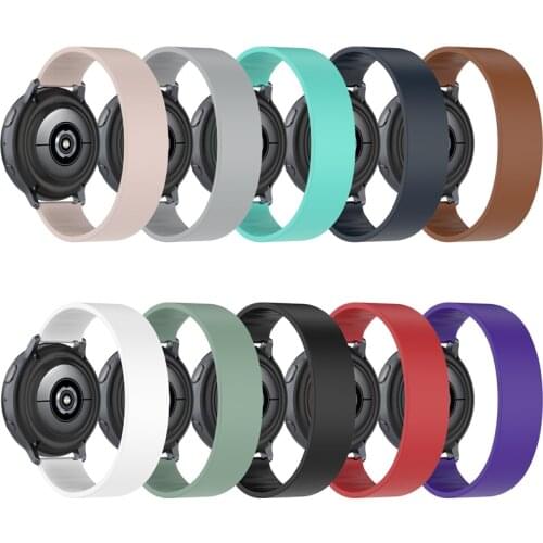 Elastic Solo Loop Bracelet 18 20 22mm straps smart watch silicone integrated wristband For huawei watch gt 2 amazfit bip ремешок