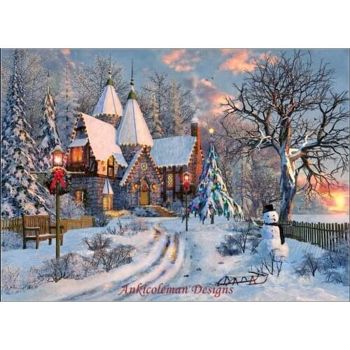 Needlework for embroidery DIY French DMC High Quality - Counted Cross Stitch Kits 14 ct Oil painting - Christmas Cottage