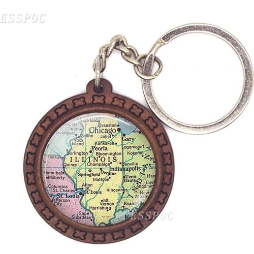 Sicily Map Jewelry Glass Convex Dome Creative Car Keychain Travelers Best Gift