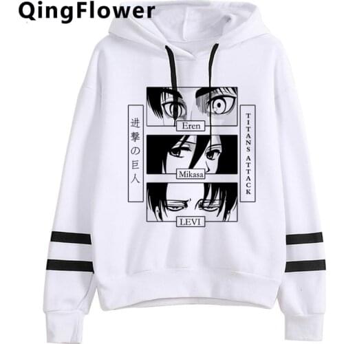 Shingeki No Kyojin Attack on Titan Harajuku Graphic Unisex Hoodies Men Titans Attack Japanese Anime Sweatshirt Manga Hoody Male