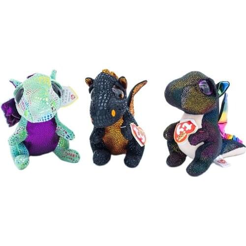 Ty Beanie Boos Big Eyes Dragon Series Stuffed Dolls 6" 15 cm Collectible Cute Plush Animal Toys Boys Girls Birthday Xmas Gift