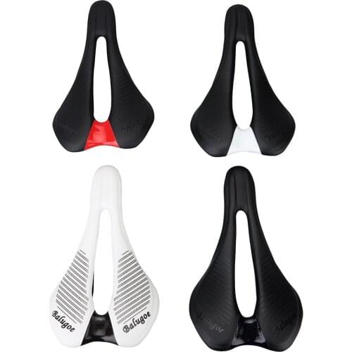 BALUGOE Bike Saddle Bicycle Seat Ergonomics Hollow Cycling Cushion Leather Suspension Gel MTB Seats Mountain Road Bike Seat