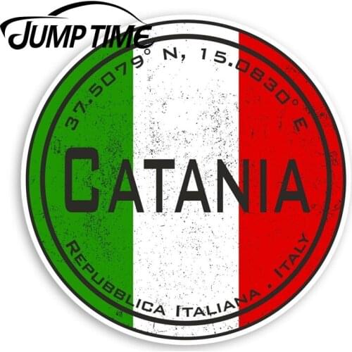 Jump Time Catania Italy Vinyl Stickers - Italian Flag Sticker LuggageDecal Car Window Bumper Car Accessories