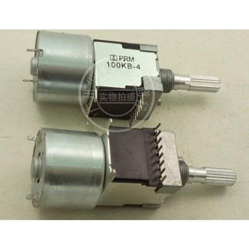 [VK] motor potentiometer double B100K-4 B100K 100KB-4 handle 25MM amplifier motor drive switch 8pin rachis