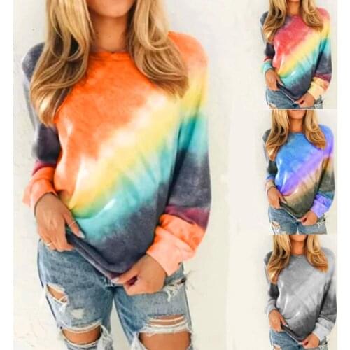 Hot kf-Autumn Print T Shirts Women O Collar Long Sleeve Casual T-Shirt Plus Size Female Office Tops Women Pullovers
