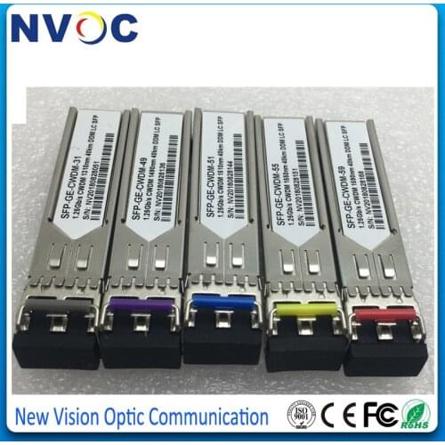 1.25G CWDM LC SFP Transceiver wtih DOM,8ch CWDM Wavelength,1000BASE-CWDM SFP Module with DDM(1270nm~1610nm,40km,LC,SMF)