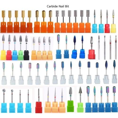 1 PC Nail Drill Bits Ceramic Milling Cutter Manicure Machine Rainbow Carbide Cutter For Nails Electric Drill Manicure