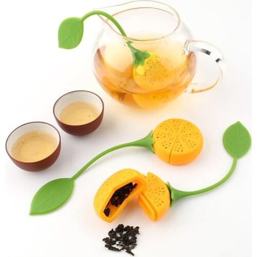 1pc Silicone Lemon Tea Leaf Strainer Loose Herbal Spice Infuser Filter Diffuser Bar Tools Tea Brewing Device Kitchen Accessories