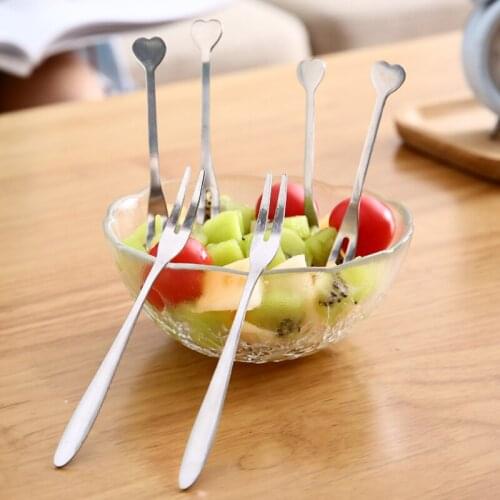 1PC Stainless Steel West Tableware Fruit Fork Sign Small Fork Cake Dessert Fruit Fork Kitchen Accessory