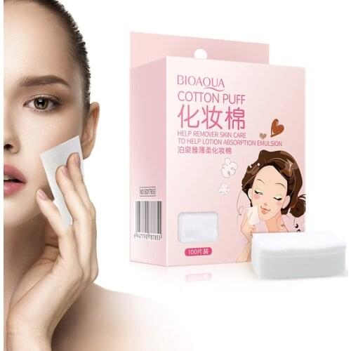 100Pcs/1Box Organic Cotton Pads Reusable Travel Makeup Cotton Pad Tissues Nail Wipes Face Cosmetic Remover Wipe Cotton Pads