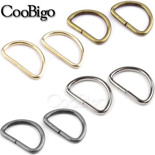 100pcs Non-Welded D Ring Semicircle Dee Buckle Clasp for Handbag Strap Bag Hardware Clothing Pet Collar Accessories Plated 15mm